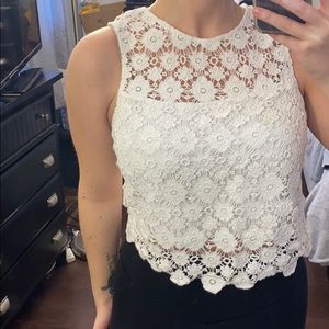 embroidered cropped tank top